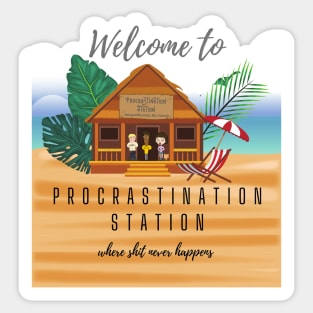 Procrastination Station Sticker